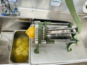 Horvie's Hand cut and fresh Myrtle Beach French fry cutter. Horvie's Hand cut and fresh Myrtle Beach French fry cutter.